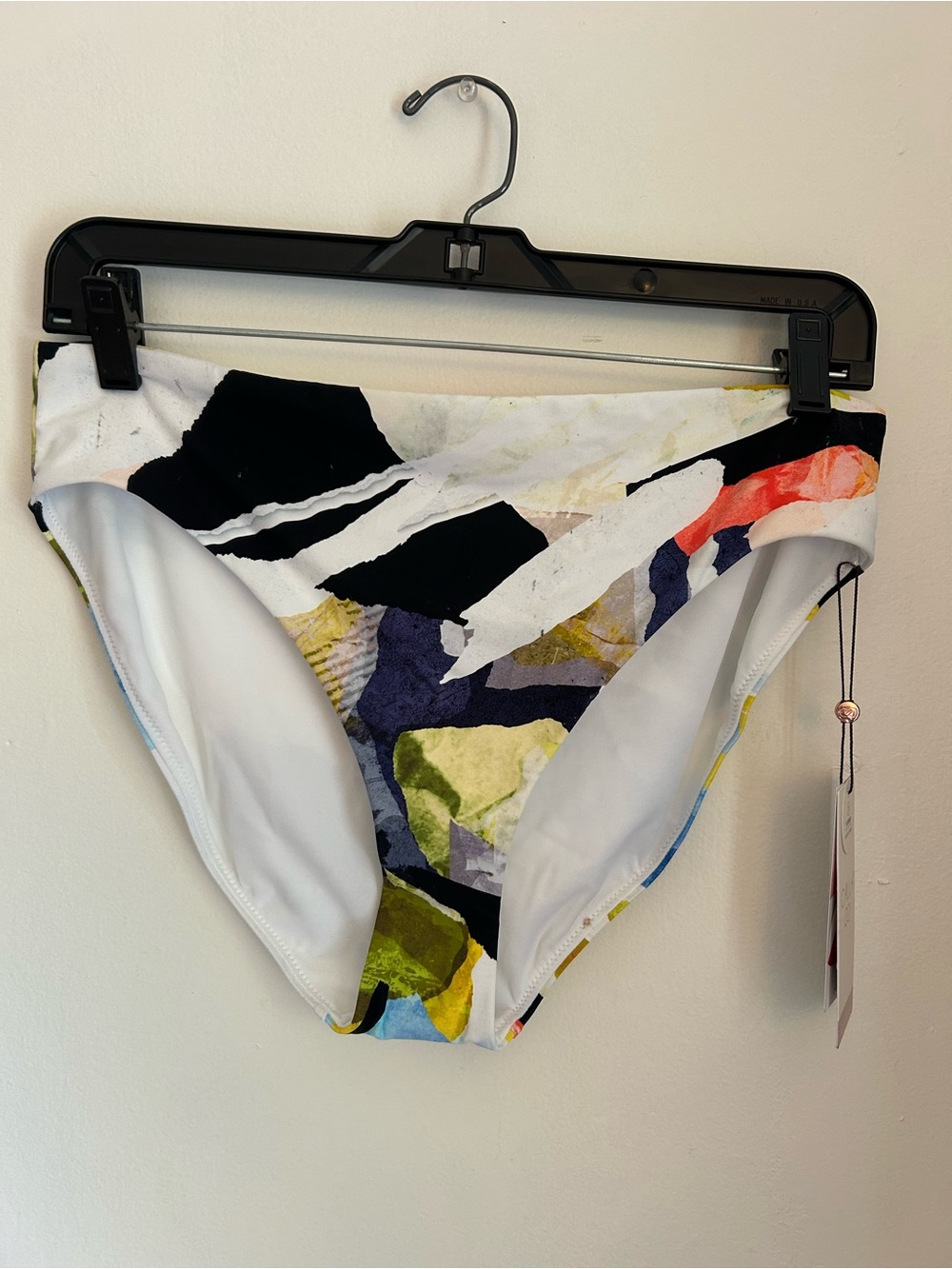 Calia Mid Rise Bikini Bottoms - NWT - Medium - Collage Abstract Print